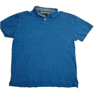 Tommy Hilfiger Men's Regular Fit Polo - Size L - Blue, Classic Fit, Cotton Blend